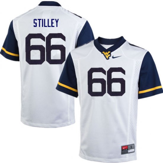 Men's West Virginia Mountaineers NCAA #66 Adam Stilley White Authentic Nike Stitched College Football Jersey FH15N28EK